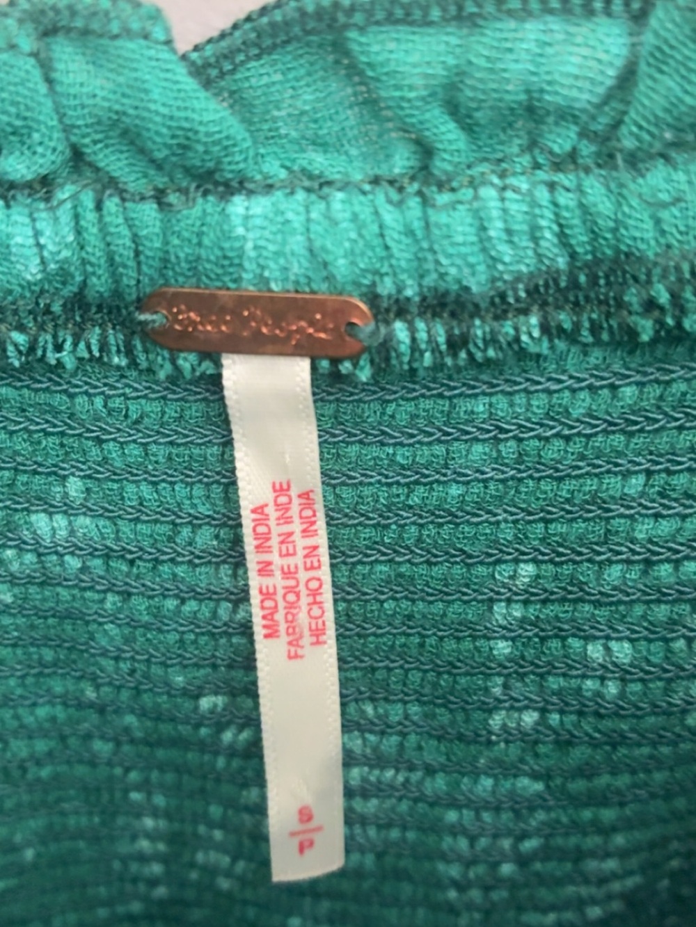 Free People Teal Green Floral Smocked Maxi Dress - Picture 2 of 3